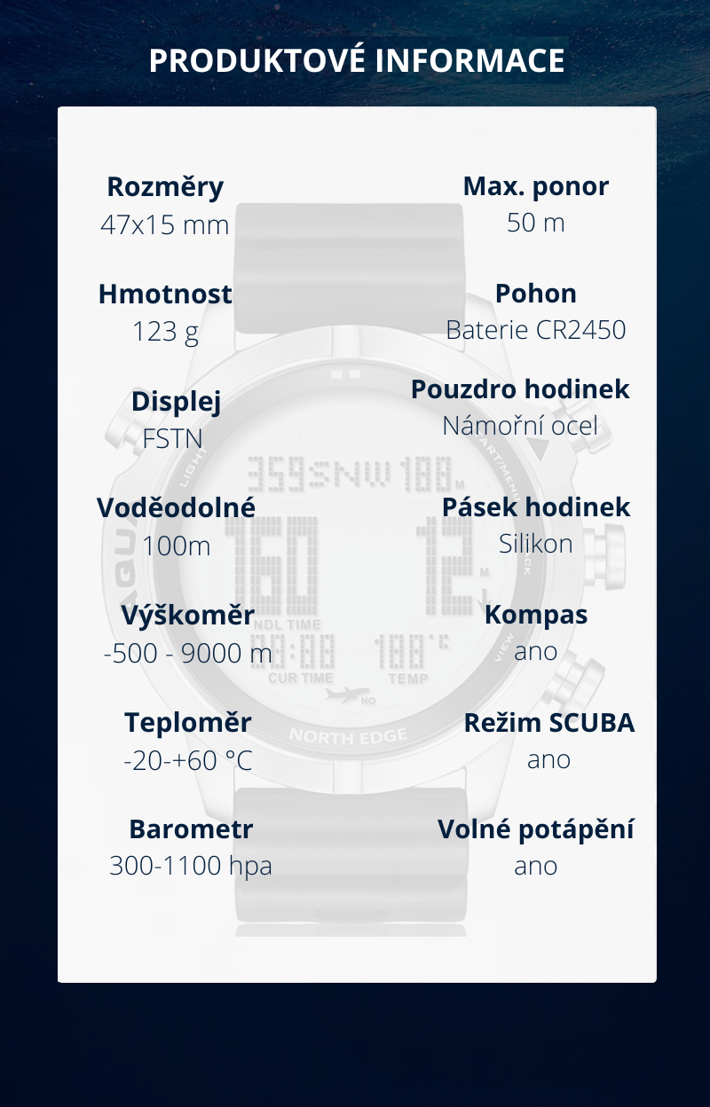 North Edge Aqua Profesionálne potápačské hodinky